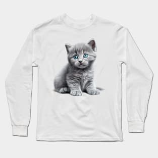 cute british shorthair kitten Long Sleeve T-Shirt